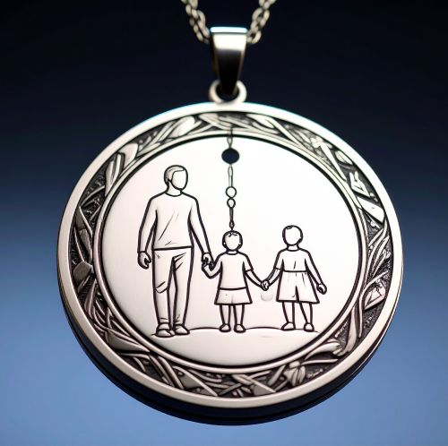 Pendentif grav avec un dessin de vos enfants