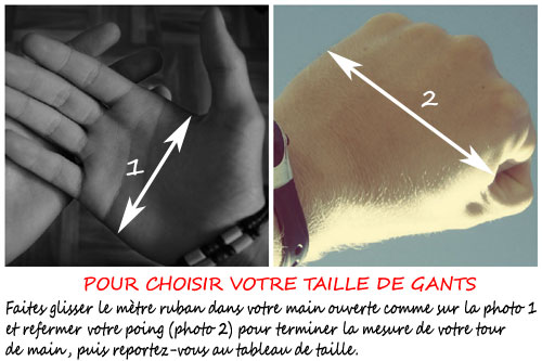 Taille gants moto - Guide tailles